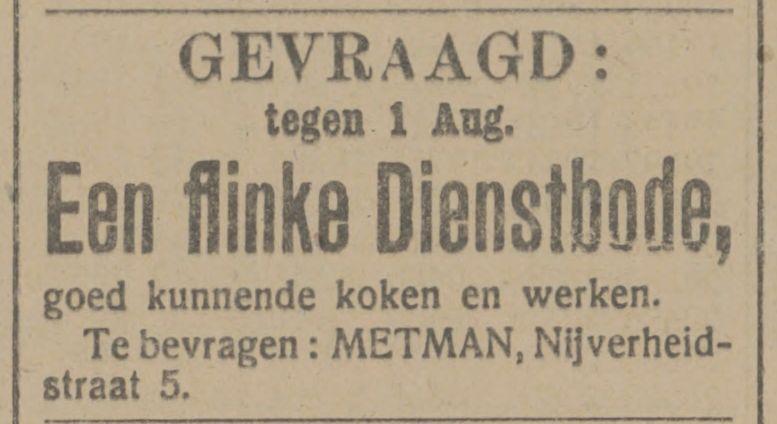 Nijverheidstraat 5 Metman advertentie Tubantia 4-6-1915.jpg