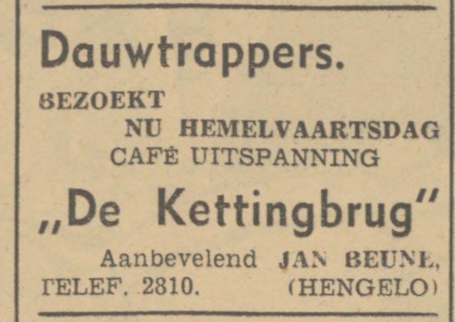 Hengelosestraat cafe uitspanning De Kettingbrug advertentie Tubantia 1-5-1940.jpg