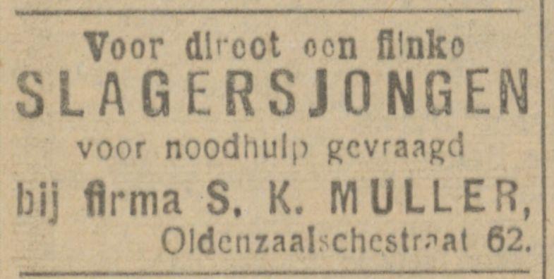 Oldenzaalsestraat 62 S.K.Muller advertentie Tubantia 2-1-1920.jpg