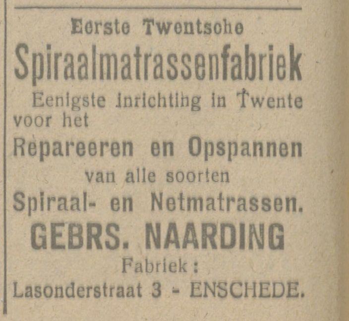 Lasonderstraat 3 Gebr. Naarding advertentie Tubantia 7-9-1918.jpg