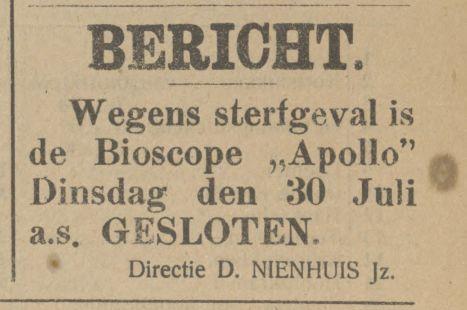 Burgemeesterstraat Bioscope Apollo D. Niehuis Jz. advertentue Tubantia 30-7-1912.jpg