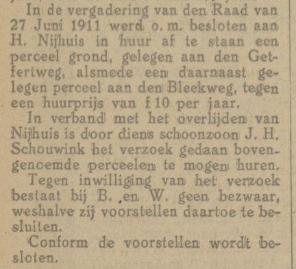 Getfertweg hoek Bleekweg H. Nijhuis krantenbericht Tubantia 26-6-1920.jpg