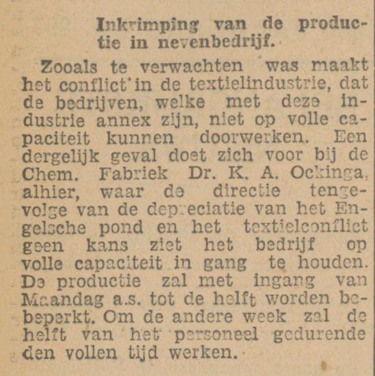 Chemische Fabriek Dr. K.A. Ockinga krantenbericht Tubantia 17-12-1931.jpg