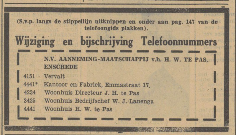 Emmastraat 17 H.W. te Pas advertentie Tubantia 11-10-1947.jpg