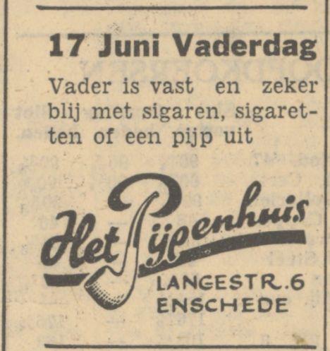 Langestraat 6 Het Pijpenhuis advertentie Tubantia 14-6-1951.jpg