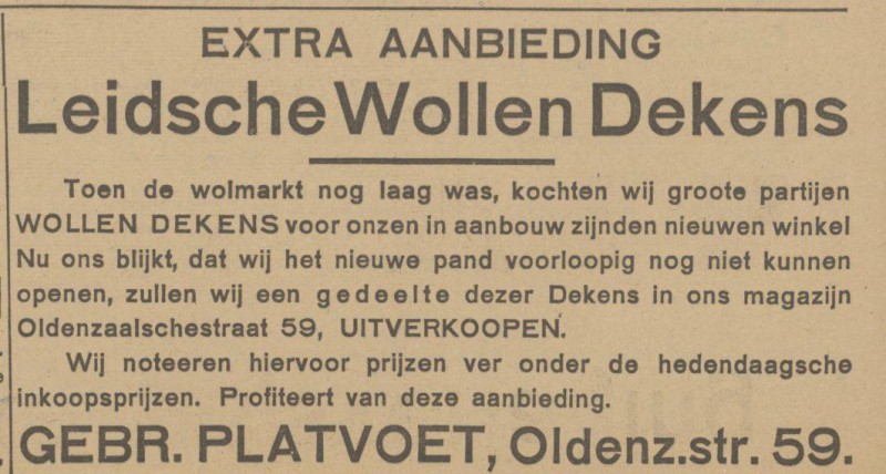 Oldenzaalsestraat 59 Gebr. Platvoet advertentie Tubantia 14-10-1924.jpg
