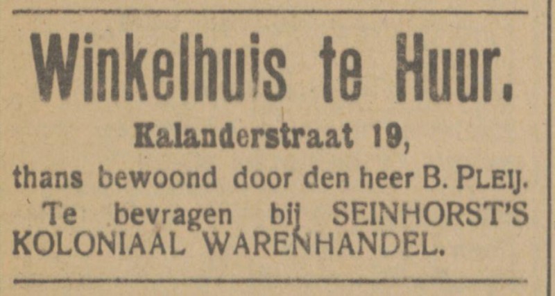 Kalanderstraat 19 B. Pleij advertentie Tubantia 27-4-1915.jpg