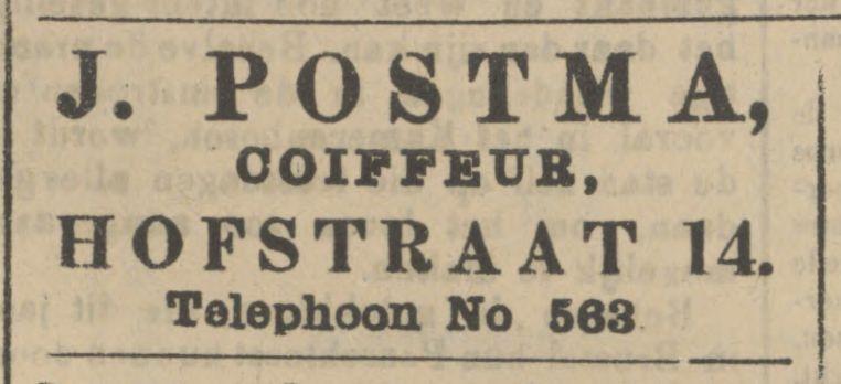 Hofstraat 14 J. Postma coiffeur advertentie Tubantia 15-4-1911.jpg