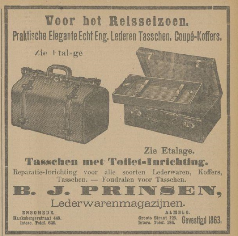 Haaksbergerstraat 44 B.J. Prinsen Lederwarenmagazijn advertentie Tubantia 13-6-1914.jpg