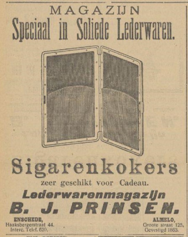 Haaksbergerstraat 44 B.J. Prinsen Lederwarenmagazijn advertentie Tubantia 10-5-1913.jpg