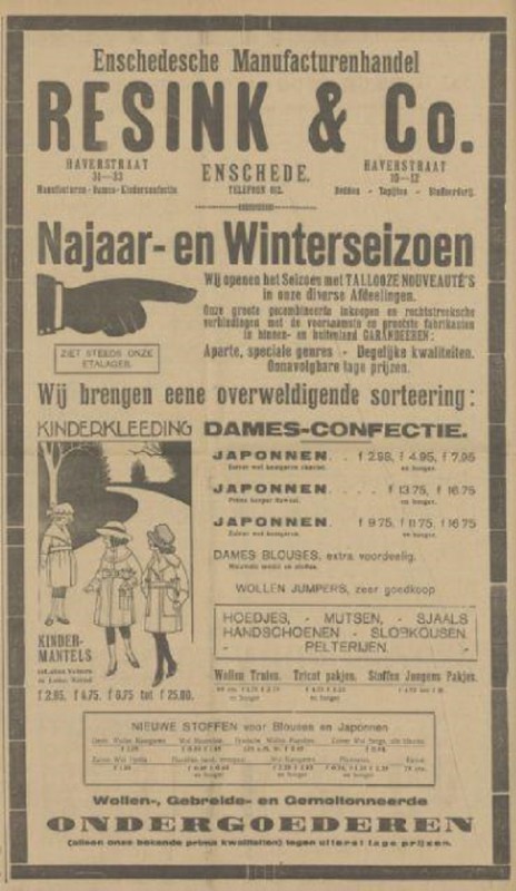 Haverstraat 31-33 en 10-12 Resink & Co advertentie Tubantia 7-10-1922.jpg