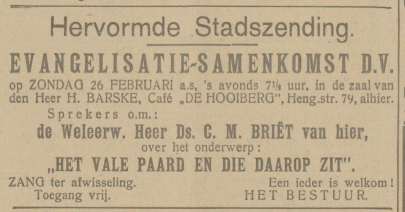Hengeloschestraat 79 cafe De Hooiberg H. Barske advertentie Tubantia 24-2-1922.jpg