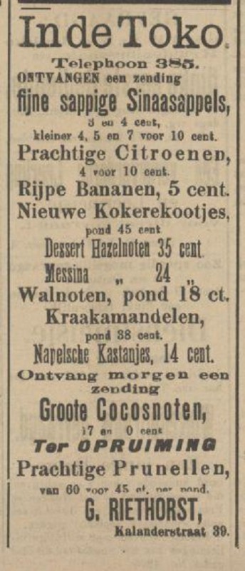 Kalanderstraat 39 G. Riethorst Toko advertentie Tubantia 28-3-1912.jpg