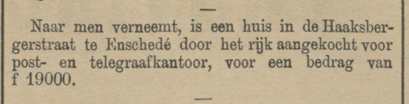 Haaksbergerstraat post- en telegraafkantoor krantenbericht 19-8-1884.jpg