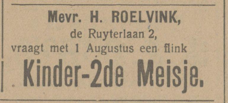 De Ruyterlaan 2 H. Roelvink advertentie Tubantia 3-5-1916.jpg