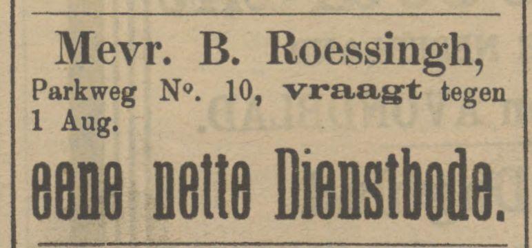 Parkweg 10 Mevr. B. Roessingh advertentie Tubantia 17-6-1905.jpg