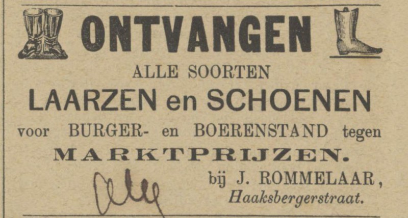 Haaksbergerstraat  J. Rommelaar. advertentie Tubantia 12-3-1879.jpg