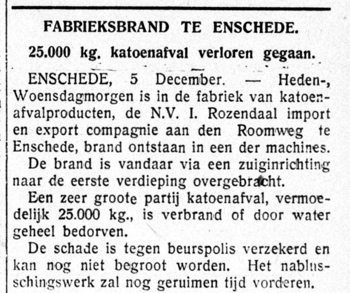 Roomweg Firma I. Rozendaal krantenbericht 5-12-1934.jpg