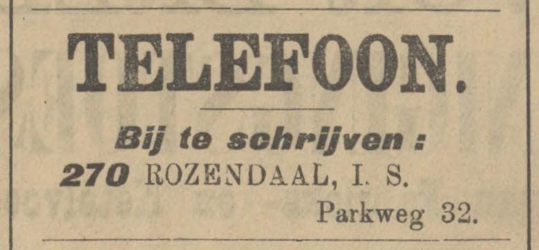 Parkweg 32 I.S. Rozendaal advertentie Tubantia 22-5-1906.jpg