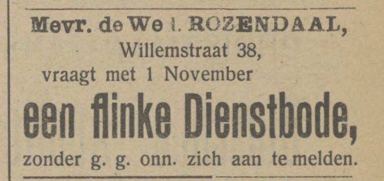 Willemstraat 38 Mevr. Wed. I. Rozendaal advertentie Tubantia 13-8-1912.jpg