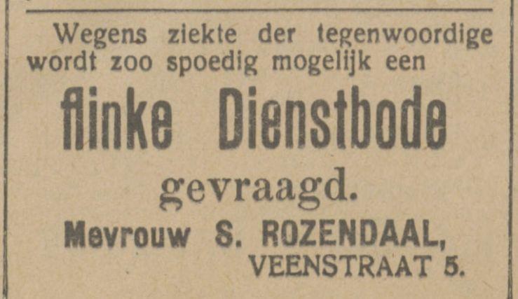 Veenstraat 5 S. Rozendaal advertentie Tubantia 6-1-1915.jpg