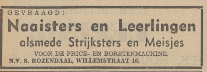 Willemstraat 16 N.V. S. Rozendaal advertentie Tubantia 13-2-1937.jpg