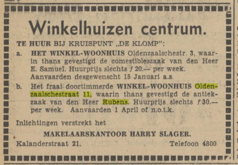 Oldenzaalschestraat 11 antiekzaak Rubens advertentie Tubantia 30-12-1939.jpg