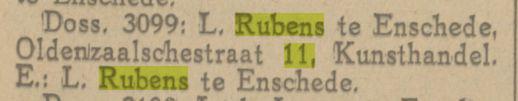 Oldenzaalsestraat 11 L. Rubens kunsthandel krantenbericht Tubantia 19-7-1923.jpg
