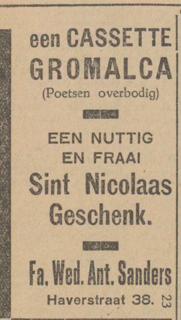 Haverstraat 38 Fa. Wed. Ant. Sanders advertentie Tubantia4-12-1929.jpg