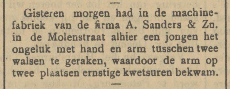 Molenstraat A. Sanders & Zonen krantenbericht Tubantia 24-7-1908.jpg