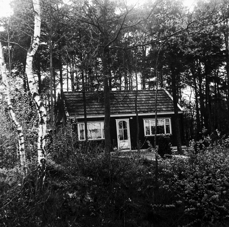 Allemansveldweg 90 Recreatiehuisje in het bos nabij de Duitse grens. Buurtschap Eschmarke 21-4-1961.jpg