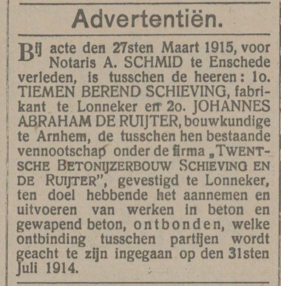 Schieving en De Ruijter Twentsche Betonijzerbouw advertentie Tubantia 22-6-1915.jpg