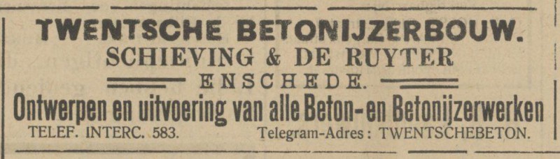 Schieving en de Ruyter Betonijzerwerken advertentie Tubantia 29-6-1912.jpg