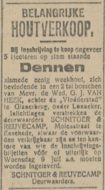 Molenstraat 16 Schnitger & Reuvecamp deurwaarders advertentie Tubantia 4-7-1919.jpg