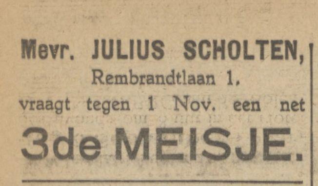 Rembrandtlaan 1 Julius Scholten advertentie Tubantia 4-9-1926.jpg