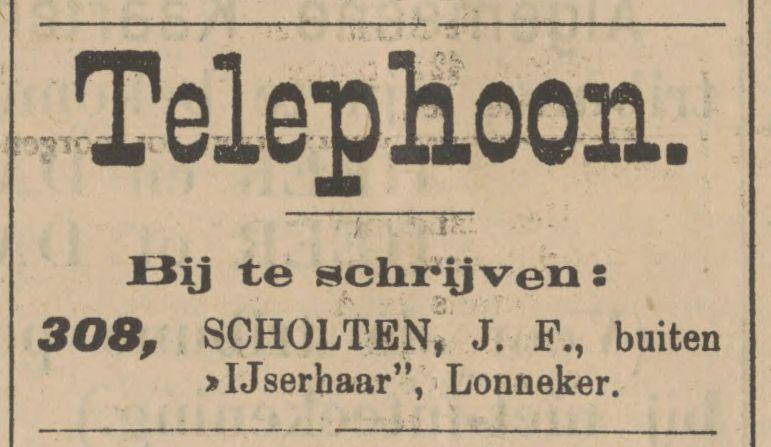 Lonneker buiten IJserhaar J.F. Scholten advertentie Tubantia 2-8-1904.jpg