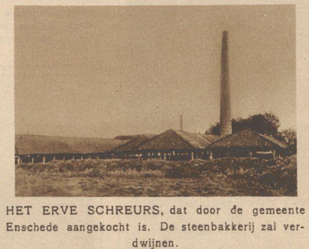 Schreursweg Erve Schreurs steenbakkerij krantenfoto 6-8-1927.jpg