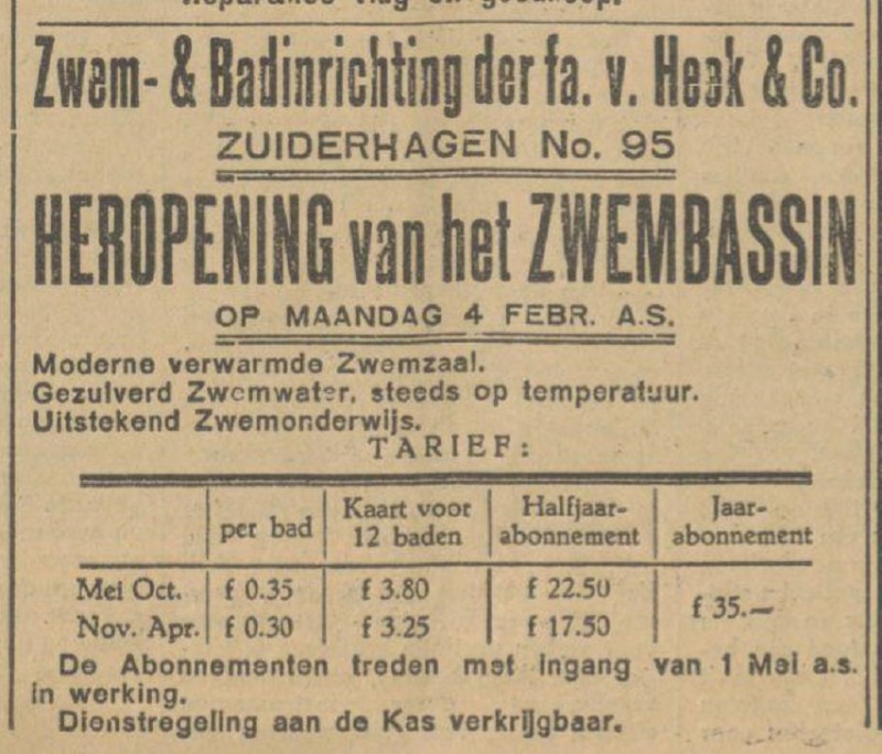 Zuiderhagen 95 Zwem- & Badinrichting Fa. van Heek & Co. advertentie Tubantia 2-2-1929.jpg