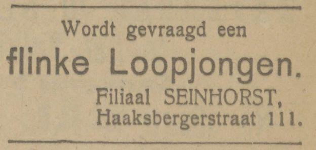 Haaksbergerstraat 111 filiaal Seinhorst advertentie Tubantia 8-9-1921.jpg
