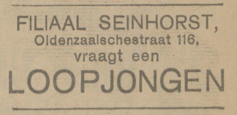 Oldenzaalschestraat 116 G.J. Seinhorst filiaal advertentie Tubantia 21-10-1921.jpg