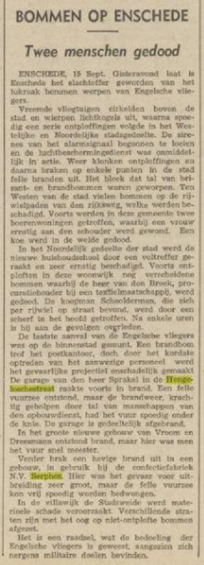 Hengeloschestraat N.V. Serphos krantenbericht 16-9-1940.jpg