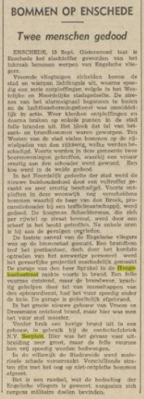 Hengeloschestraat N.V. Serphos krantenbericht 16-9-1940.jpg