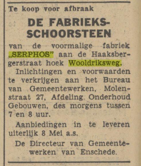 Haaksbergerstraat hoek Wooldrikweg advertentie Tubantia 2-5-1942.jpg