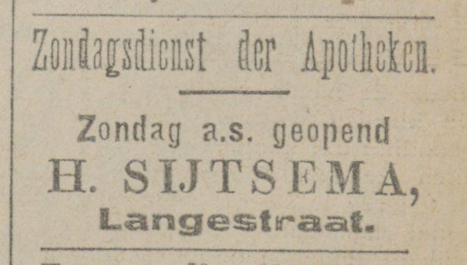 Langestraat Apotheek Sijtsema advertentie Tubantia 6-9-1919.jpg