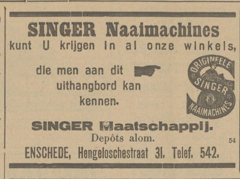Hengeloschestraat 31 Singer Maatschappij advertentie Tubantia 20-10-1917.jpg