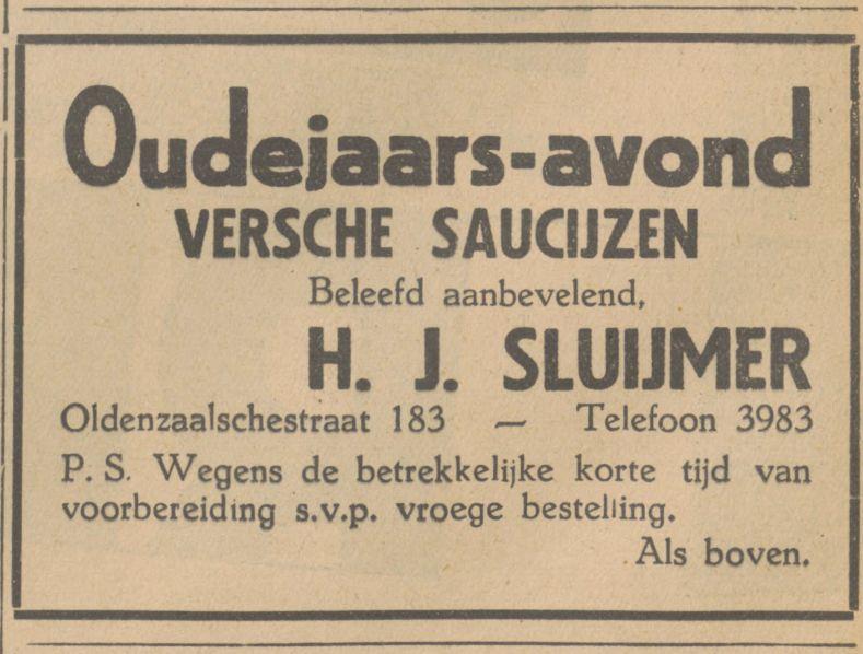 Oldenzaalschestraat 183  H.J. Sluijmer advertentie Tubantia 28-12-1934.jpg