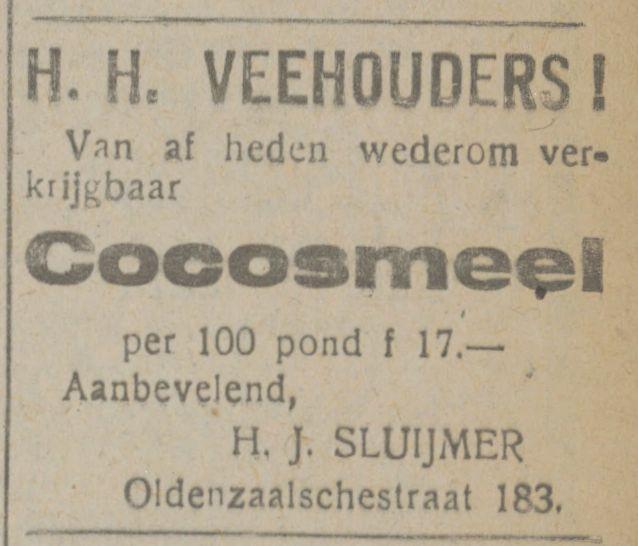 Oldenzaalschestraat 183  H.J. Sluijmer advertentie Tubantia 18-4-1919.jpg