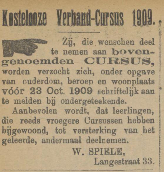 Langestraat 33 W. Spiele advertentie Tubantia 19-10-1909.jpg