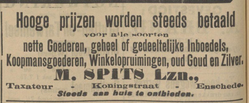 Koningstraat M. Spits Lzn. advertentie Tubantia 23-3-1912.jpg