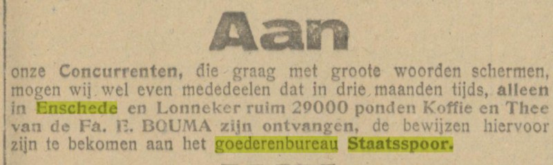 Staatsspoor Goederenbureau advertentie Tubantia 24-7-1922.jpg